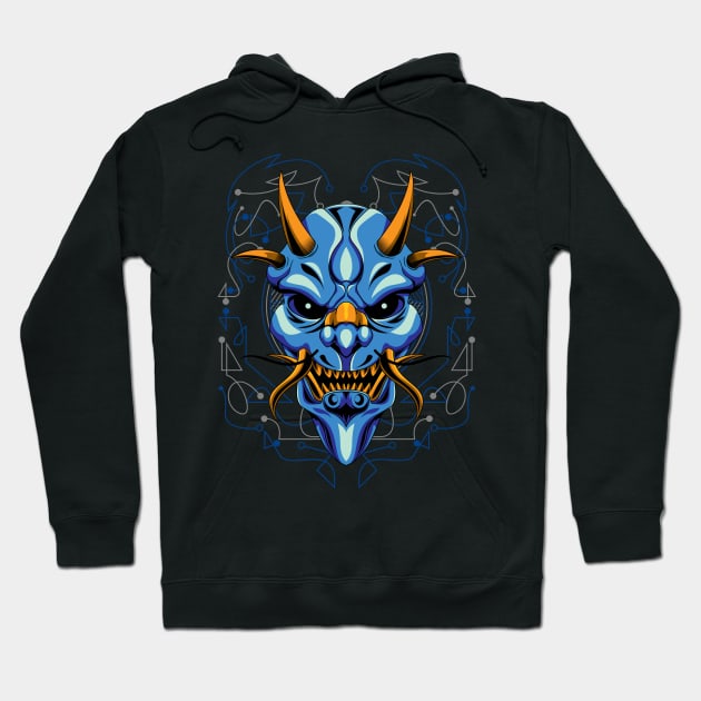 oni mask japanese Hoodie by SHINIGAMII